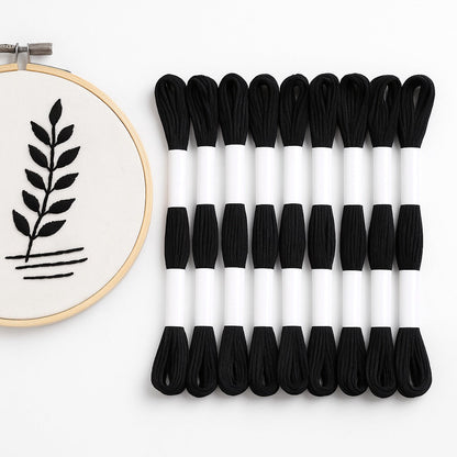 Hilo Mouliné – Pack 12 Madejas Negro