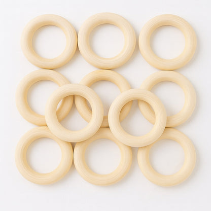 Pack 10 Aros de Madera Natural Ø50 mm | Macramé