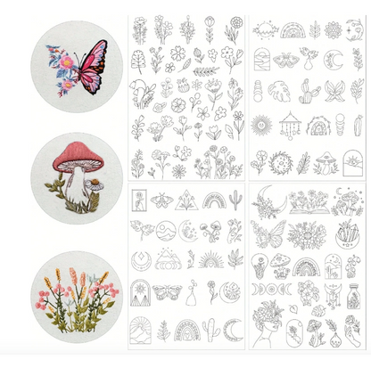 Plantillas hidrosolubles para bordar – 100 motivos naturales