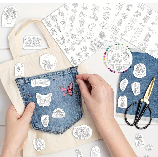 Plantillas hidrosolubles para bordar – 100 motivos naturales