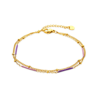 Pulsera con Lacado Multicolor acabado oro 18k - Lueo