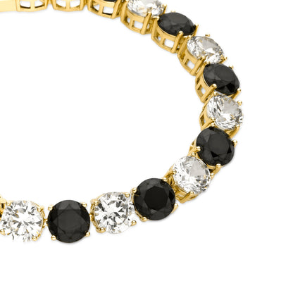 Pulsera con Circonita Onix acabado oro 18k - Siju