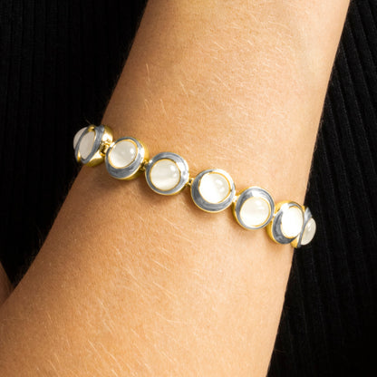 Pulsera con Ojo de Gato acabado oro 18k - Nawil