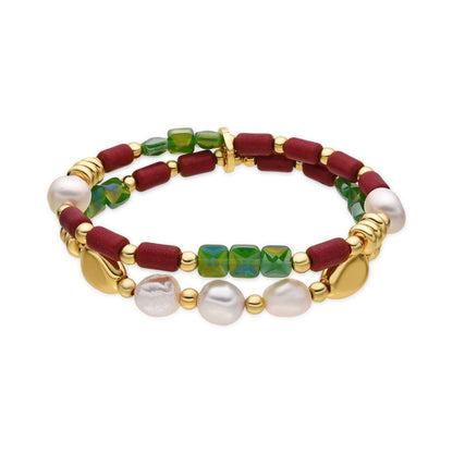 Pulsera con Perla Blanca acabado oro 18k - Kany