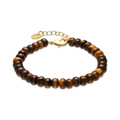 Pulsera con Ojo de Tigre acabado oro 18k - Lessy