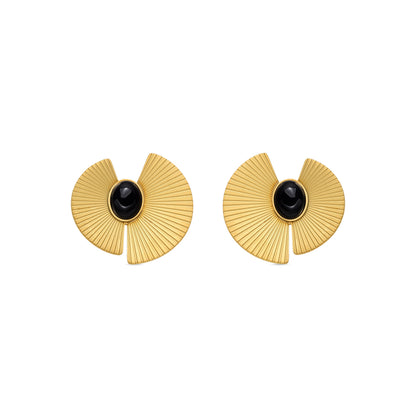 Pendientes con Onix acabado oro 18k - Lessa
