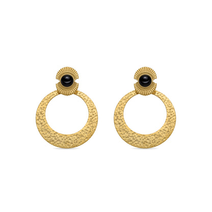 Pendientes con Onix acabado oro 18k - Noraf