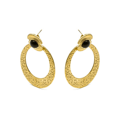 Pendientes con Onix acabado oro 18k - Noraf