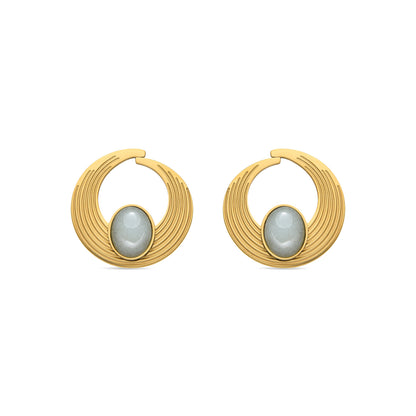 Pendientes con Amazonita acabado oro 18k - Halays