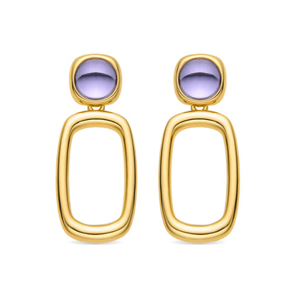 Pendientes con Cristal Morado acabado oro 18k - Orzur