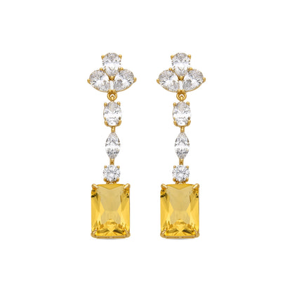 Pendientes con Padparadscha acabado oro 18k - Phami