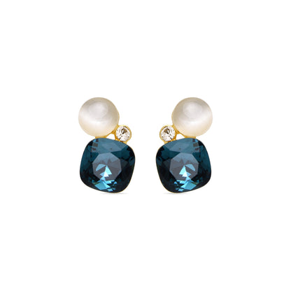 Pendientes con Ojo de Gato acabado oro 18k - Sitla