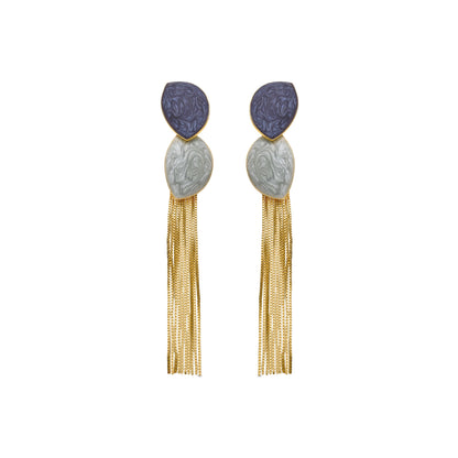 Pendientes con Lacado Azul acabado oro 18k - Gori