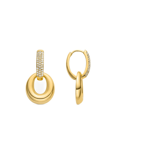 Pendientes con Circonita Brillante acabado oro 18k - Pakki