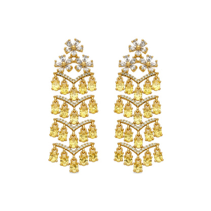 Pendientes con Padparadscha acabado oro 18k - Heweo