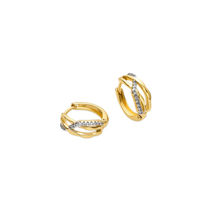 Pendientes con Circonita Brillante acabado oro 18k - Lonte