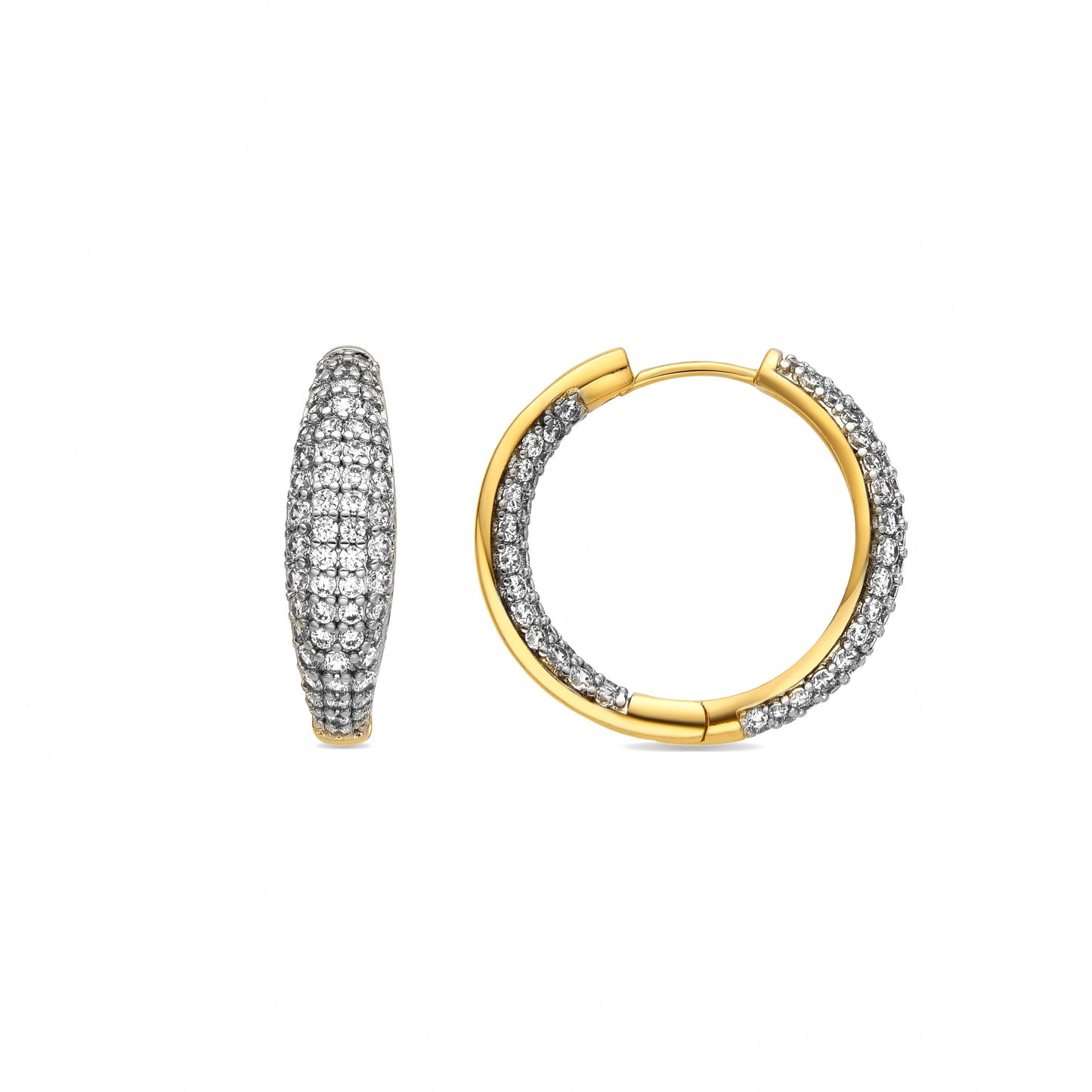 Pendientes con Circonita Brillante acabado oro 18k - Lioa