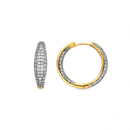 Pendientes con Circonita Brillante acabado oro 18k - Lioa