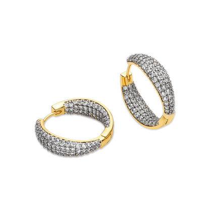 Pendientes con Circonita Brillante acabado oro 18k - Lioa