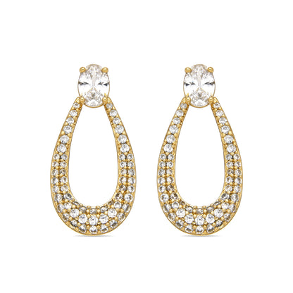 Pendientes con Circonita Brillante acabado oro 18k - Iame