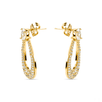 Pendientes con Circonita Brillante acabado oro 18k - Iame