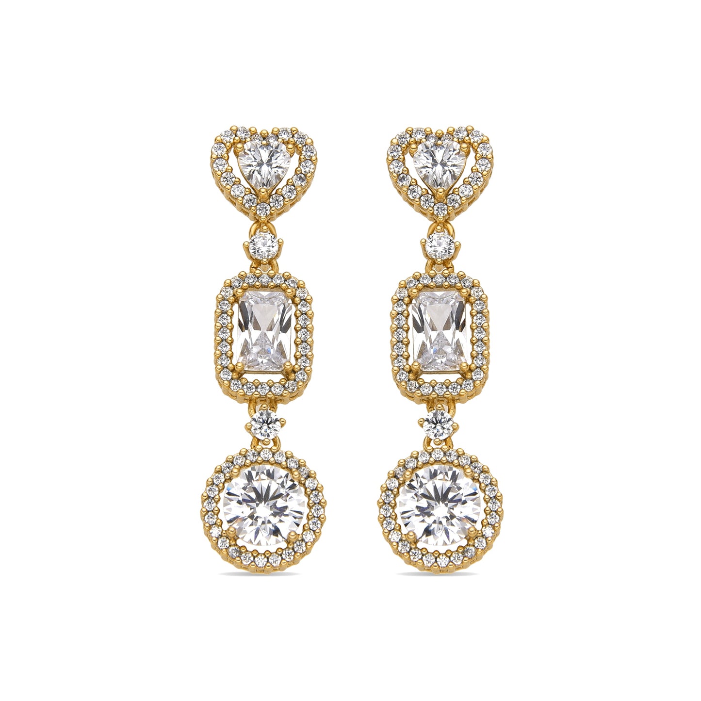 Pendientes con Circonita Brillante acabado oro 18k - Tedan