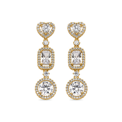 Pendientes con Circonita Brillante acabado oro 18k - Tedan