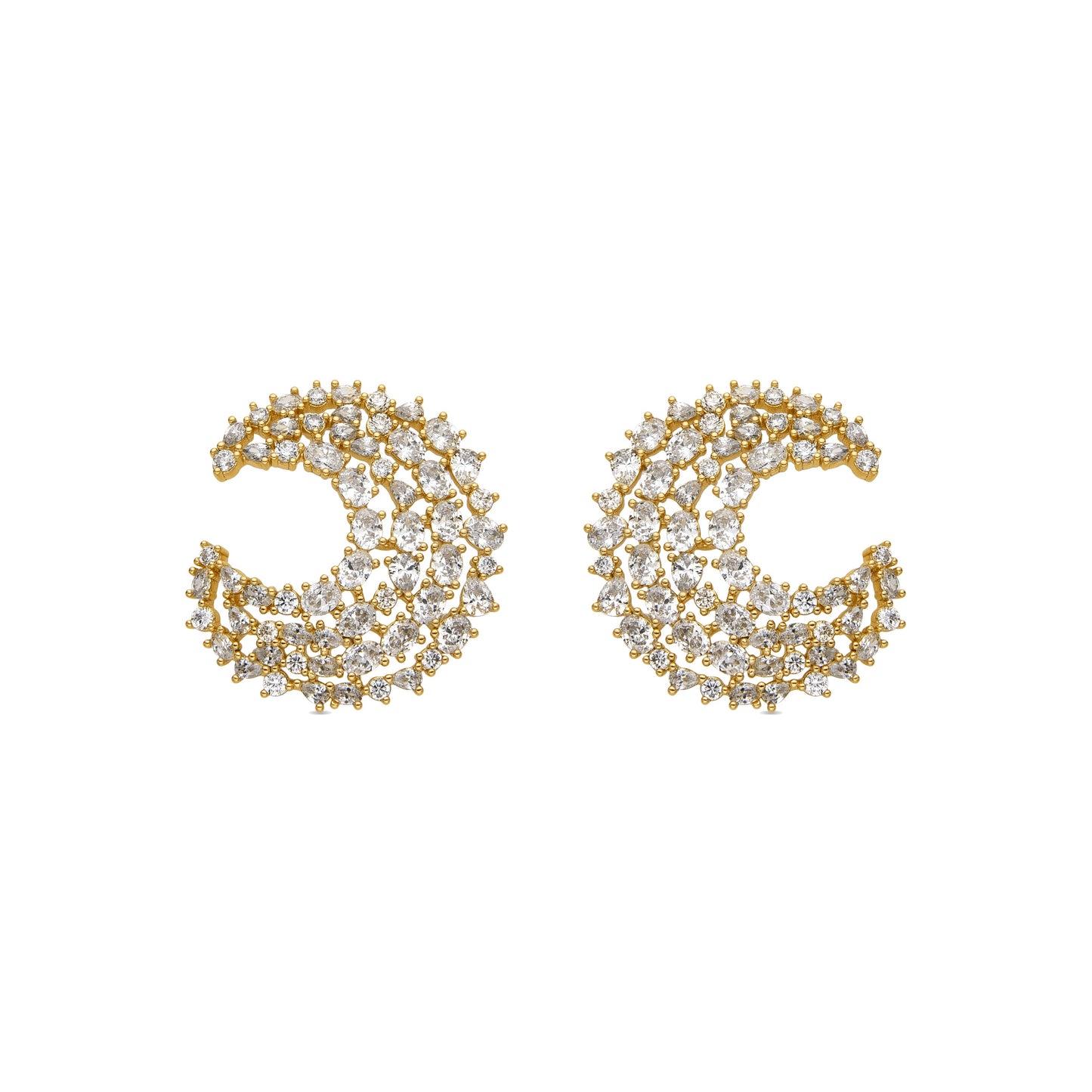 Pendientes con Circonita Brillante acabado oro 18k - Riaer
