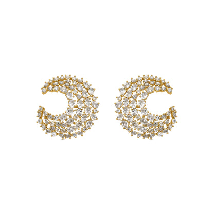 Pendientes con Circonita Brillante acabado oro 18k - Riaer