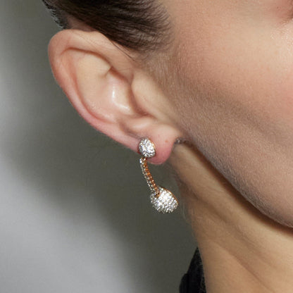 Pendientes con Circonita Brillante acabado oro 18k - Elib