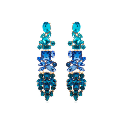 Pendientes con Cristal Multicolor acabado oro 18k - Karaf