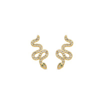 Pendientes acabado oro amarillo de 18k y Circonita Brillante - Norra