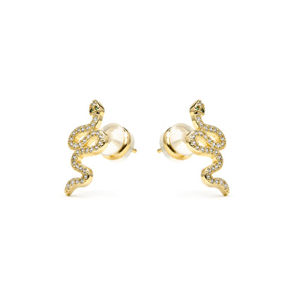 Pendientes acabado oro amarillo de 18k y Circonita Brillante - Norra