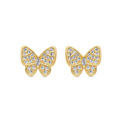 Pendientes acabado oro amarillo de 18k y Circonita Brillante - Vaxiuh
