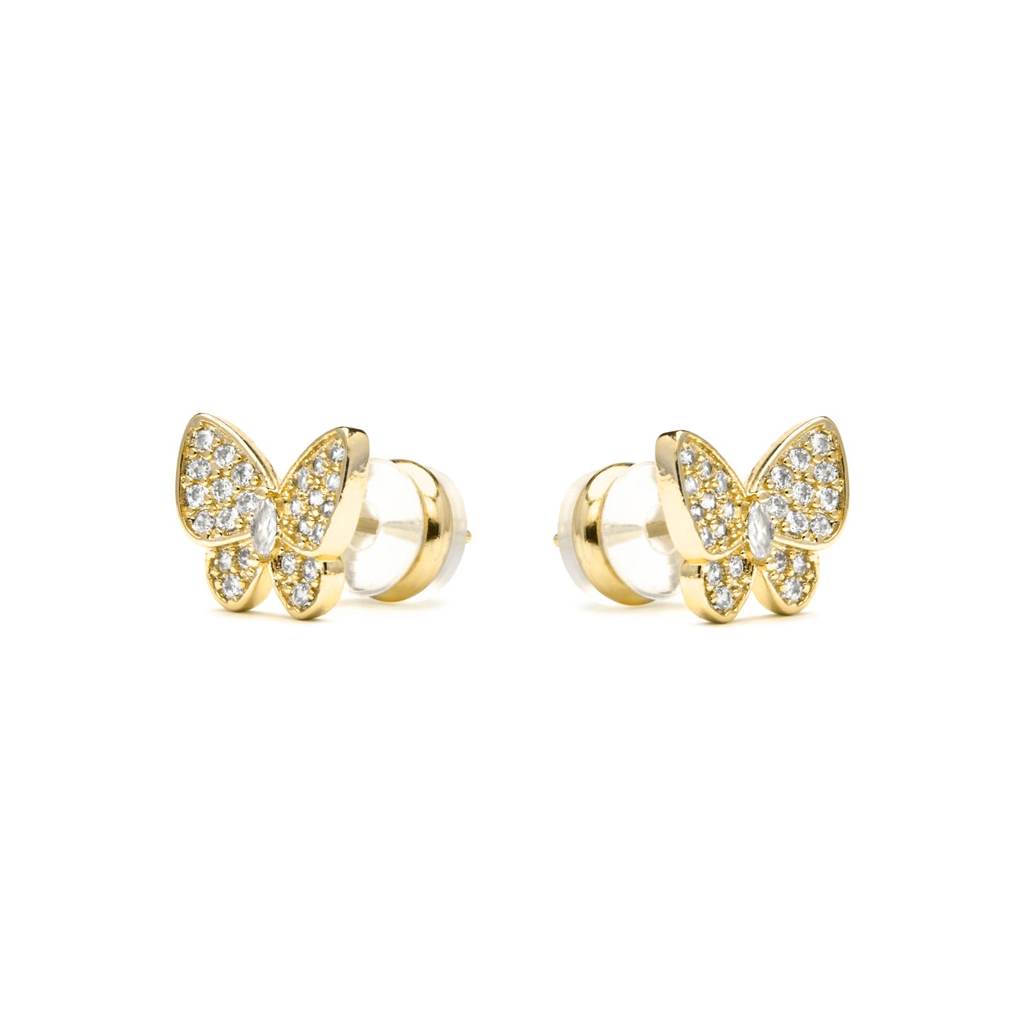 Pendientes acabado oro amarillo de 18k y Circonita Brillante - Vaxiuh