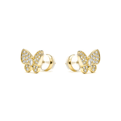 Pendientes acabado oro amarillo de 18k y Circonita Brillante - Vaxiuh