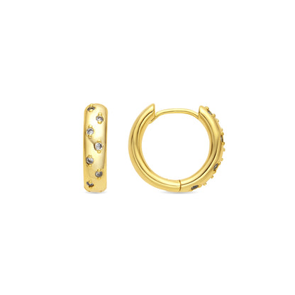 Pendientes acabado oro amarillo de 18k y Circonita Brillante - Yase