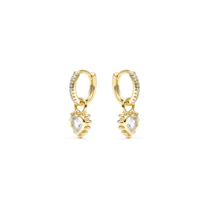 Pendientes acabado oro amarillo de 18k y Circonita Brillante - Lyhan