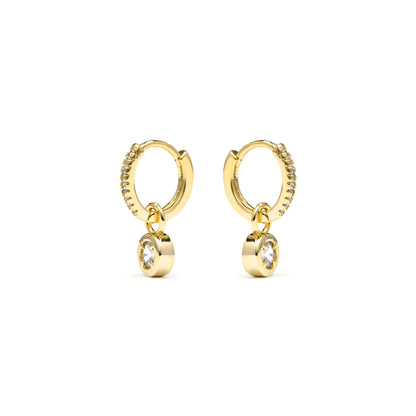 Pendientes acabado oro amarillo de 18k y Circonita Brillante - Yacoss
