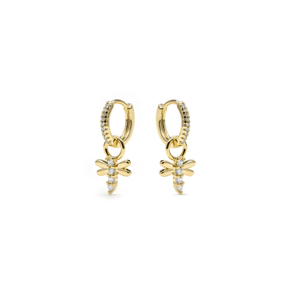 Pendientes acabado oro amarillo de 18k y Circonita Brillante - Jukel