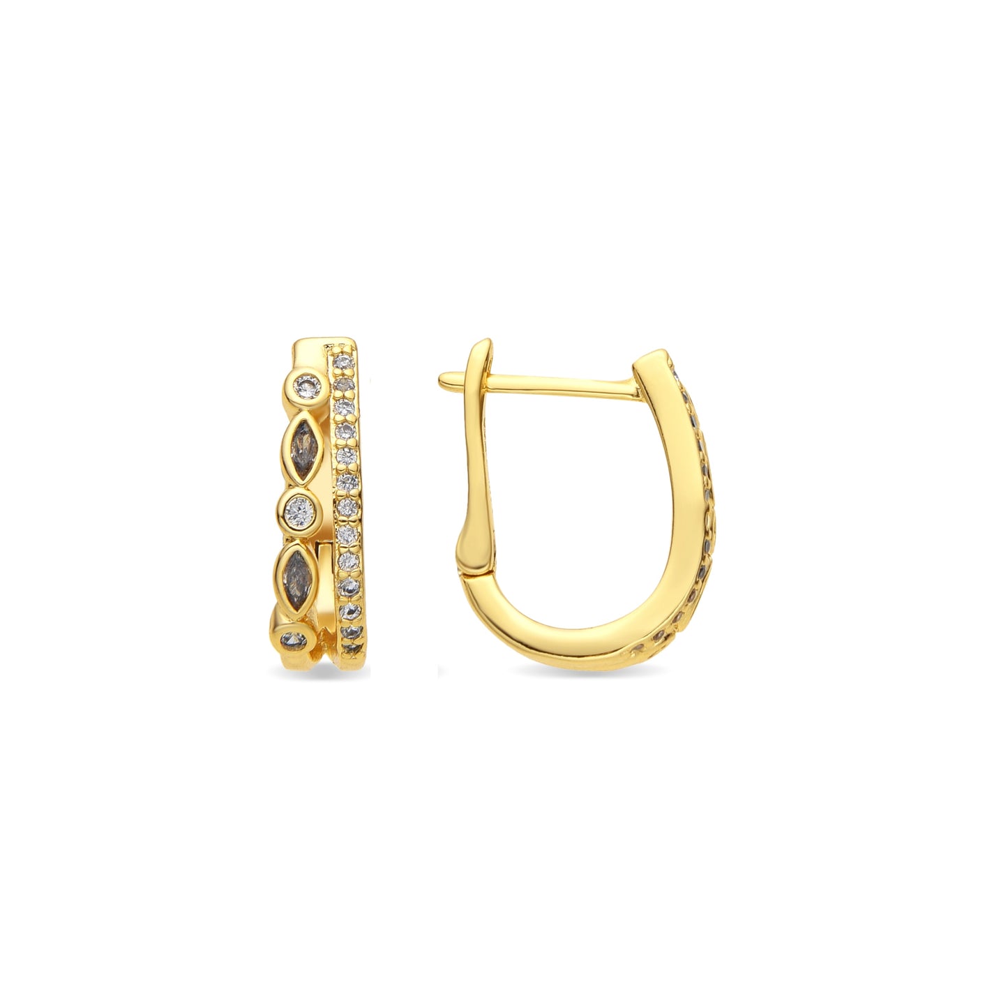 Pendientes acabado oro amarillo de 18k y Circonita Brillante - Hyco