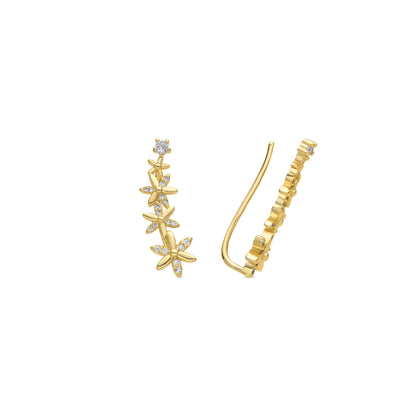 Pendientes acabado oro amarillo de 18k y Circonita Brillante - Anah
