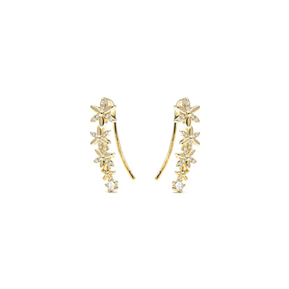 Pendientes acabado oro amarillo de 18k y Circonita Brillante - Anah