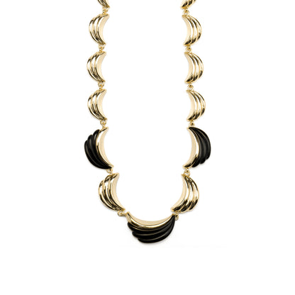 Collar con Resina Negra acabado oro 18k - Modwi