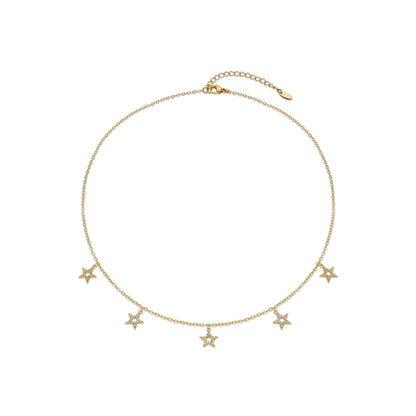 Collar con Circonita Brillante acabado oro 18k - Zeam