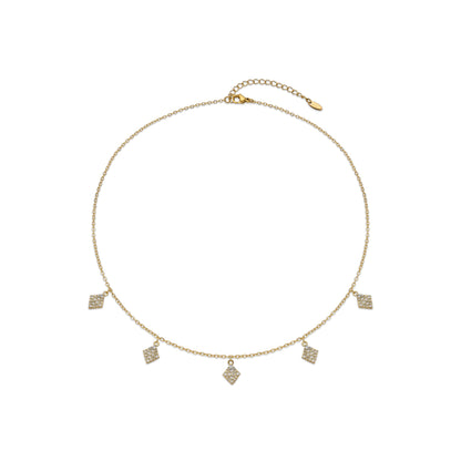 Collar con Circonita Brillante acabado oro 18k - Tingi