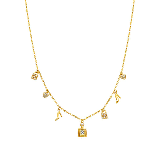 Collar con Circonita Brillante acabado oro 18k - Hifast