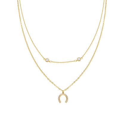 Collar con Circonita Brillante acabado oro 18k - Zalxa