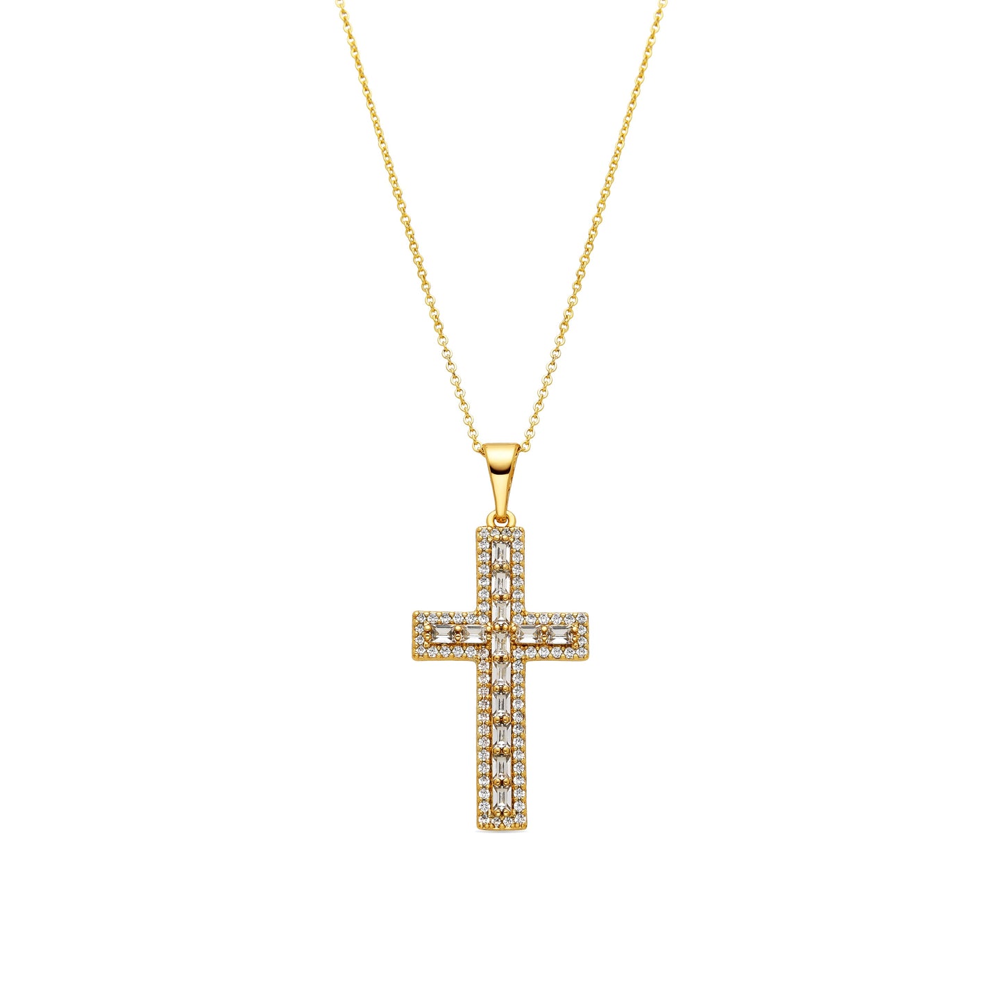 Collar con Circonita Brillante acabado oro 18k - Diora