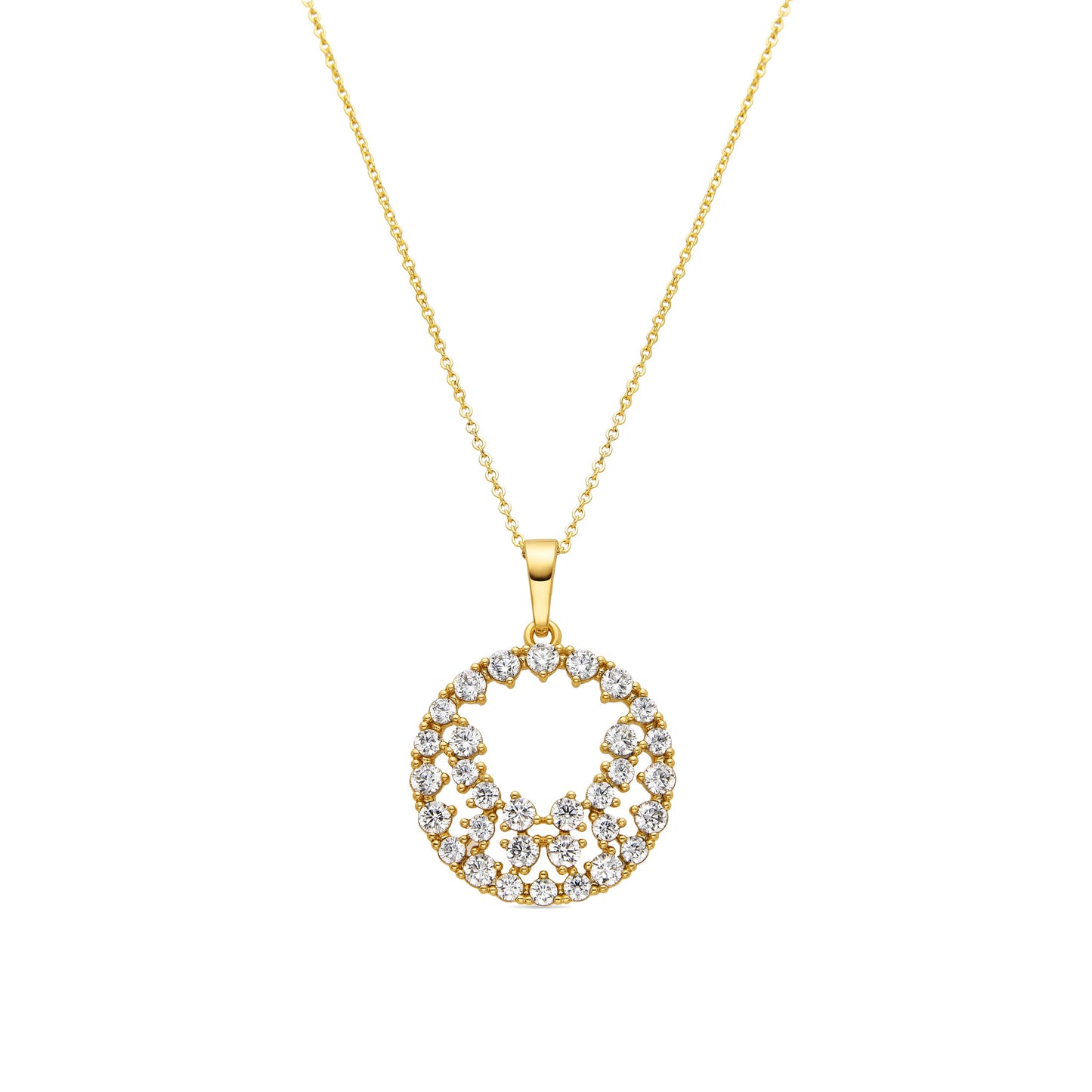 Collar con Circonita Brillante acabado oro 18k - Sili